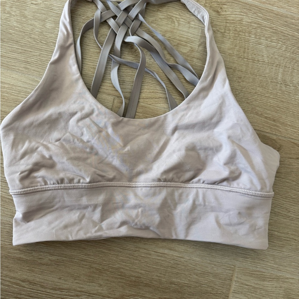 Women's Strappy Back Sports Bra - Cream